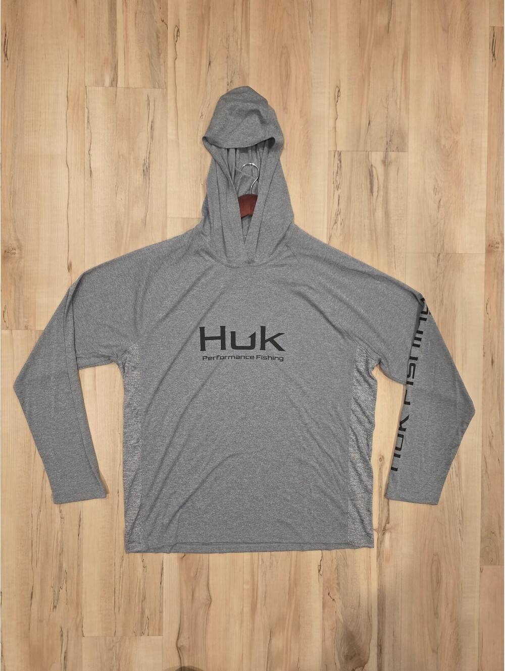 Huk Performance Fishing Lightweight Hooded Long Sleeve Shirt, Size Large